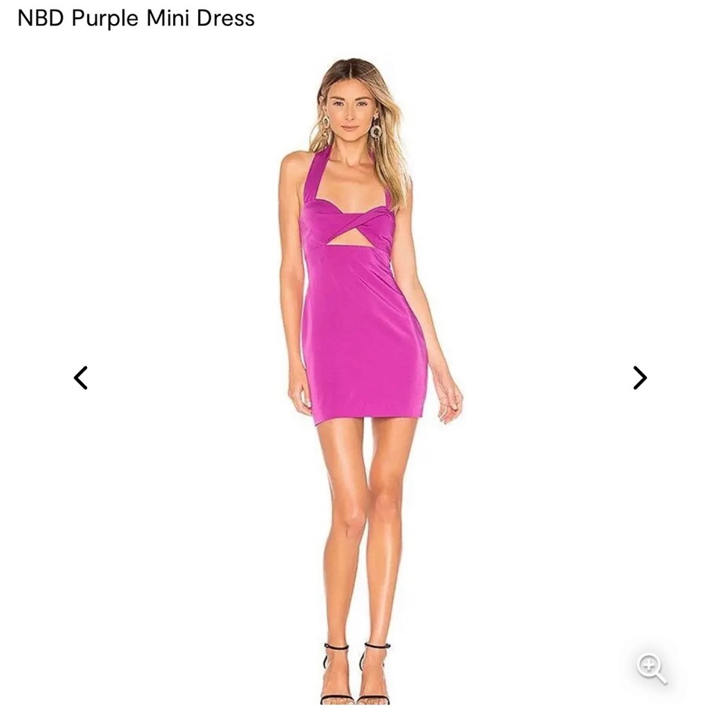 Purple mini dress with bow cut out